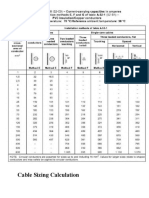 Cable Sizing Calculation