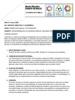 Comunicado A Padres de Familia-Segundo Periodo-2020