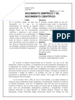 El Conocimiento Empírico Y El Conocimiento Científico: Introducción. Resumen