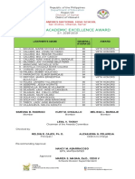 Academic Excellence Award Template