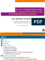 Utilización de Las Transformaciones Canónicas en La Solución Directa de Los Movimientos Clásicos