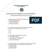 Preguntas Reglamento Servicio de Policia