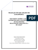 Revision Teorica de La Intervencion Logopedica en Pacientes Diagnosticados de ELA Bulbar