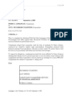 Linsangan Vs Atty. Nicomedes Tolentino A.C No. 6672 September 4, 2009