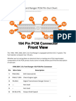 1998-2001 25L Ford Ranger PCM Pin Out Chart