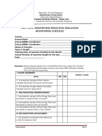 SCHOOL DRRM WEEKLY MONITORING CHECKLIST January 24 PDF