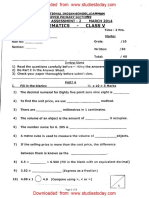 CBSE Class 5 Maths Question Paper SA2 2014