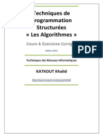 Algorithmes - Cours + Exercices Corrigés - KHALID KATKOUT PDF