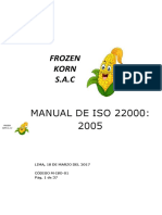 Manual de Seguridad Alimentaria Iso 22000 Mepresa Agroindustrial Frozen Korp Frutas y Verduras Congeladas