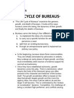 Life Cycle of Bureaus