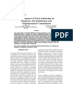 Consequence of Toxic Leadership On Employee Job Satisfaction and Organizational Commitment