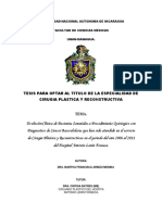 Tesis para Optar Al Titulo de La Especialidad de Cirugia Plastica Y Reconstructiva