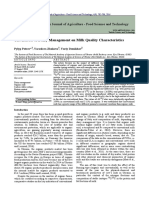 The Effects of Dairy Management On Milk Quality Characteristics