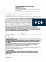 Depaul University Elementary Lesson Plan Format: Rationale of The Lesson Design/Prior Learning/Learning Segment