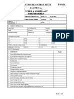 Construction Check Sheet Power & Auxilliary Transformer E-012A