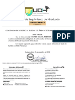 Constancia de Inscripcion Al Sistema de Seguimiento Al Graduado PDF