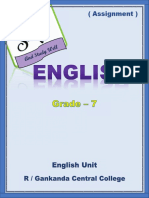 (Assignment) : English Unit