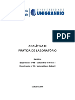 Relatório Volumetria Do Cobre I e II