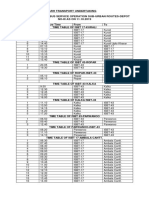 Chandigarh Transport Undertaking Time Table of Ctu Bus Service Operation Sub-Urban Routes-Depot NO-III AS ON 11.10.2019