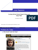 Linear Regression: Courtesy:Richard Zemel, Raquel Urtasun and Sanja Fidler