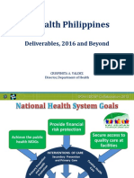 Health Philippines: Deliverables, 2016 and Beyond