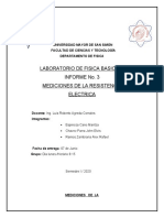 INFORME 3 Lab de Fisica 3 MEDICIONES DE RESISTENCIA ELECTRICA V1