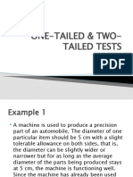 ONE-TAILED & TWO-TAILED TESTS Examples