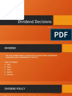 Dividend Decisions: Unit 5