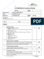 MINUTES OF MEETING (3rd Coordination Meeting) : Item Topic Action by Date