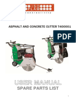 Spare Parts List: Asphalt and Concrete Cutter T400001