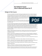 Trainer Preparation Guide For Course 10979F: Introduction To Microsoft Azure For IT Professionals Design of The Course