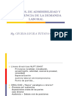 Control de Admisibilidad y Procedencia de La Demanda Laboral - Dra Cecilia Tutaya Gonzales