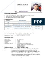 Course Instituition Academic Year: Curriculum Vitae