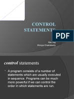 Control Statements: Ritu Raj Shreya Chakraborty