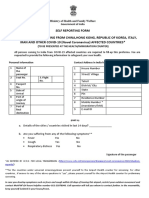 Form SELF REPORTING FORM FOR TRAVELLERS Revised 26feb 2020