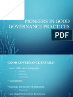 Pioneers in Good Governance Practices