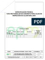 ET AS ME08 24 Tapa Rectangular de Concreto para Cajas de Inspeccion de Alcantarillado