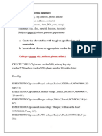 Que 1:-Using The Following Database:: Colleges (Cname, City, Address, Phone, Afdate)