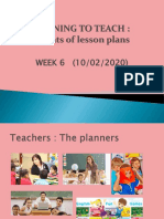 Week 6 Planning To Teach (Formats of Lesson Plan)