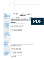 Worksheet On Sets Using Venn Diagram - Practice The Different Types of Questions