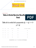 Tablas de Verdad Ejercicios Resueltos (Verdadero, Falso)