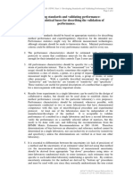 Developing Standards and Validating Performance: Scientific/statistical Bases For Describing The Validation of Performance