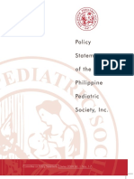 Policy Statements of The Philippine Pediatric Society, Inc