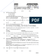 Class:XII Time: Min. M.M.: Dpp. No. - (Single Correct Choice Type) (6 × 3 18)