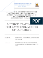 Method Statement For Batching/Mixing of Concrete