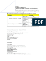 Procurement Management Plan - Statement of Work