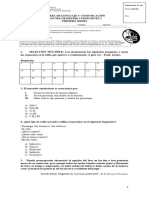 Prueba Segundo Semestre Primero