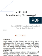 Unit 1 - 1 - Introduction To Manufacturing & Casting