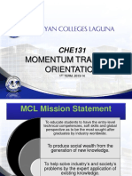 Momentum Transfer Orientation: 1 TERM. 2013-14