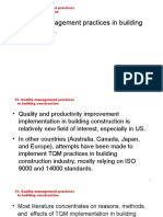 Quality Management Practices in Building